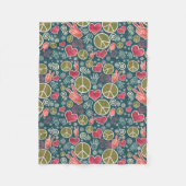 ピースマークのヒップスターの平和主義の印のデザイン フリースブランケット (正面)