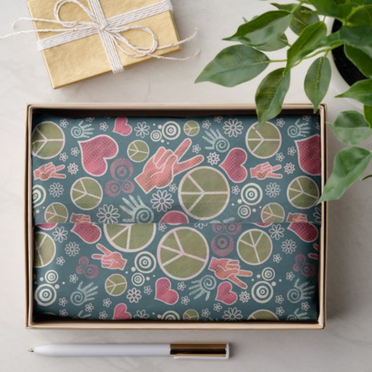 ピースマークのヒップスターの平和主義の印のデザイン 薄葉紙 (ギフト)