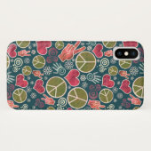 ピースマークのヒップスターの平和主義の印のデザイン Case-Mate iPhoneケース (裏面(横))