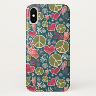 ピースマークのヒップスターの平和主義の印のデザイン iPhone X ケース