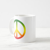 ピースマークのラスタ コーヒーマグカップ (正面左)