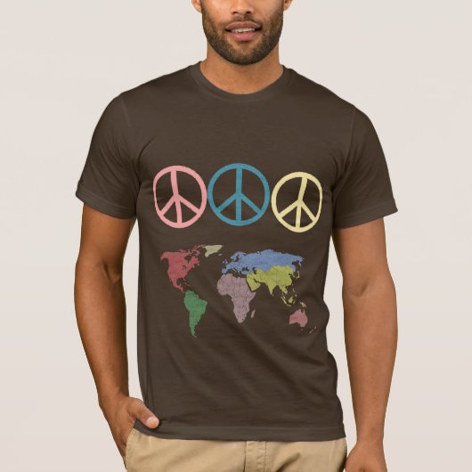ピースマークの世界 Tシャツ (正面)