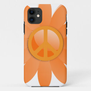 ピースマークの花- Cantelopeのオレンジ iPhone 11 ケース