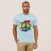 ピースマークのstichlikeの旗の色 tシャツ (正面フル)