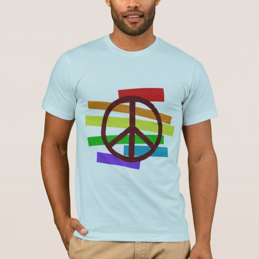ピースマークのstichlikeの旗の色 tシャツ (正面)