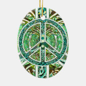 ピースマーク、陰陽、緑の生命の樹 セラミックオーナメント (裏面)