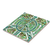 ピースマーク、陰陽、緑の生命の樹 タイル (側面)