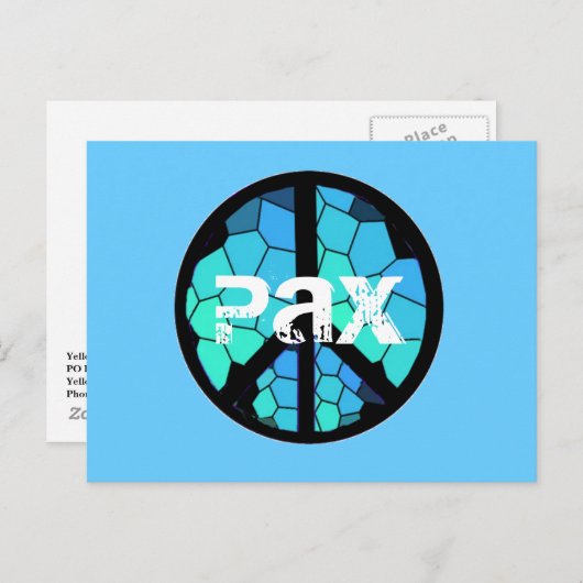 ピースマークPAXの郵便はがき ポストカード (正面/裏面)