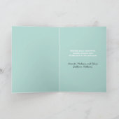 ピースミントモダングリーンホワイトツリーズあなたの写真 シーズンカード (内部)