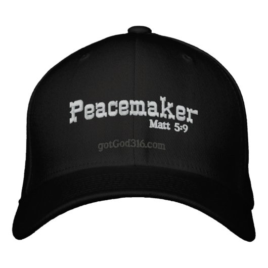 ピースメーカーgotGod316.comマタイ5:9 刺繍入りキャップ (正面)