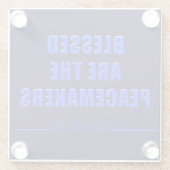 ピースメーカ賛美ーは薄いブルーライン ガラスコースター (裏面)