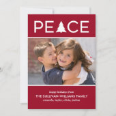 ピースモダンカスタムフォトホリデーツリーブルゴーニュ シーズンカード (正面)