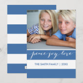 ピースモダンジョイラブストライプ |フォトホリデーカード シーズンカード (正面/裏面)