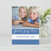 ピースモダンジョイラブストライプ |フォトホリデーカード シーズンカード (スタンド正面)