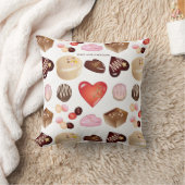 ピースモダンラブチョコレートキャンディハート クッション (ブランケット)
