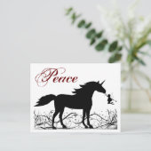 ピースユニコーンと妖精の冬の休日の挨拶 シーズンポストカード (スタンド正面)