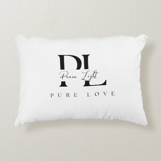 “ピースライト ― Pure Love ロゴ アクセントクッション (正面)