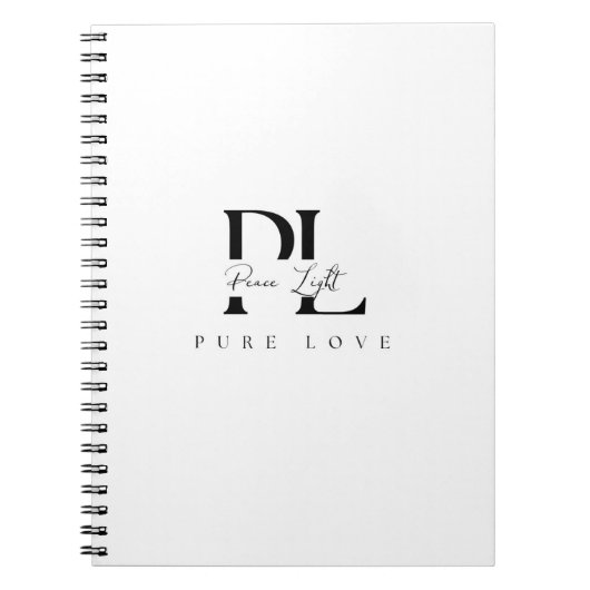“ピースライト ― Pure Love ロゴ ノートブック (正面)