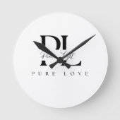 “ピースライト ― Pure Love ロゴ ラウンド壁時計 (正面)