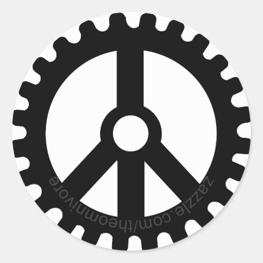 ピースラウンドステッカーのスプロケット ラウンドシール (正面)