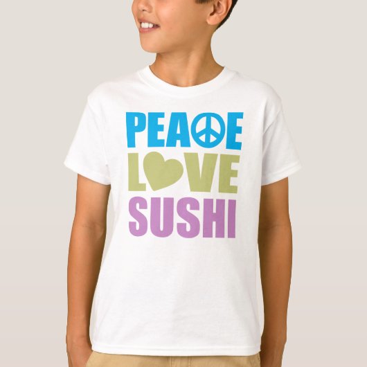 ピースラブすし Tシャツ (正面)