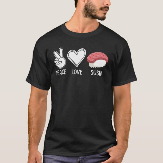 ピースラブすし Tシャツ (正面)