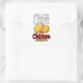 ピースラブとチキンナゲットフライドチキン愛好家 スクエアシール (バッグ)