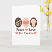 ピースラブアイスクリームグリーティングカード カード (黄色い花)