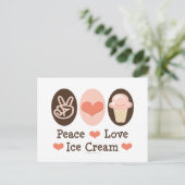 ピースラブアイスクリームポストカード ポストカード (スタンド正面)