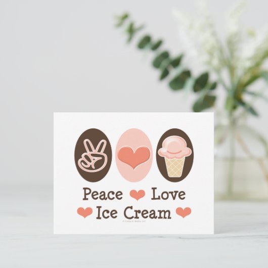 ピースラブアイスクリームポストカード ポストカード (スタンド正面)