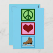 ピースラブアイススケートで滑る ポストカード (正面/裏面)