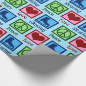 ピースラブアイススケートで滑る ラッピングペーパー (角)