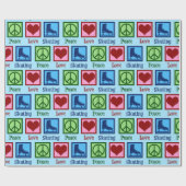 ピースラブアイススケートで滑る ラッピングペーパー (フラット)