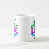 ピースラブアカペラグループキュートモノグラム コーヒーマグカップ (中央)