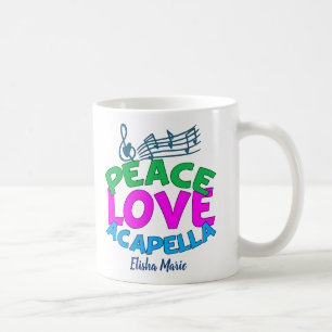 ピースラブアカペラグループキュートモノグラム コーヒーマグカップ