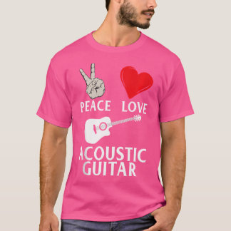 ピースラブアコースティックギター楽器アコースティックGui Tシャツ