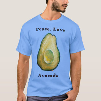ピースラブアボカド絵画のベジタリアンヘルシーな食べ物 Tシャツ
