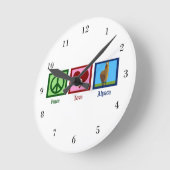 ピースラブアルパカ ラウンド壁時計 (傾斜)