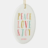 ピースラブアンドジョイホリデーフォトオーナメント セラミックオーナメント (右)