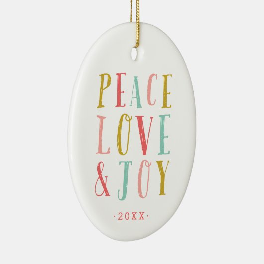 ピースラブアンドジョイホリデーフォトオーナメント セラミックオーナメント (右)