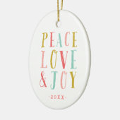 ピースラブアンドジョイホリデーフォトオーナメント セラミックオーナメント (左)