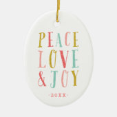 ピースラブアンドジョイホリデーフォトオーナメント セラミックオーナメント (正面)