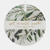 ピースラブアンドジョイヴィンテージオリーブブランチ ガラスオーナメント (裏面)