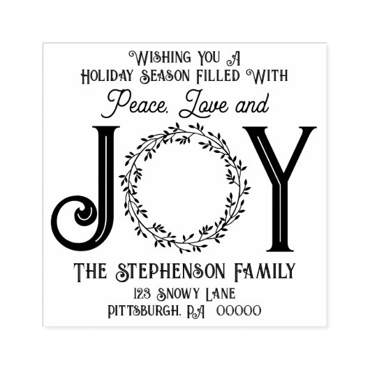 ピースラブアンドジョークリスマス差出人住所 ラバースタンプ (インプリント)