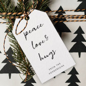 ピースラブアンドハグミニマルシンプルクリスマス ギフトタグ