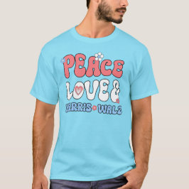 ピースラブアンドハリスワルツレトロヒッピースタイル Tシャツ