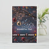 ピースラブアンドホープフラットホリデーカード シーズンカード (スタンド正面)