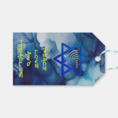 ピースラブアンドミラクルズホリデーハヌッカギフトラベル ギフトタグ (正面(横))