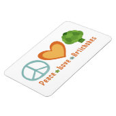 ピースラブアーティチョークビーガンベジヒッピーグルメ マグネット (左側)