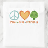 ピースラブアーティチョークビーガンベジヒッピーグルメ 長方形シール (バッグ)